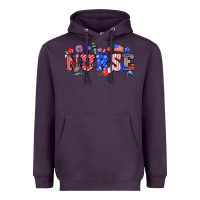 Plum 4th of july nurse Heavyweight Hoodie - NancyCooperArtShop