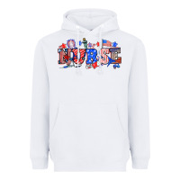 White 4th of july nurse Heavyweight Hoodie - NancyCooperArtShop