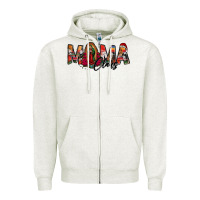 Oatmeal Heather mama claus lady of guadalupe Zipper Hoodie - Jasminsmagicworld