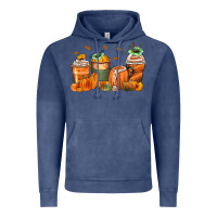 Vintage Denim pumpkins coffee cups Vintage Hoodie - Zillion Design Studio