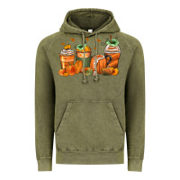 Vintage Olive pumpkins coffee cups Vintage Hoodie - Zillion Design Studio