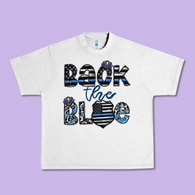 Back The Blue1 Urban Heavy Tee Designed By Cowhidedigitalart