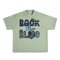 Oil Green back the blue1 Urban Heavy Tee - CowhideDigitalArt