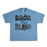 Pebble Blue back the blue1 Urban Heavy Tee - CowhideDigitalArt