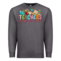 Charcoal Heather teacher change the world Premium Sweatshirt - MaliasSmallBusiness