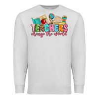 Dove Grey teacher change the world Premium Sweatshirt - MaliasSmallBusiness