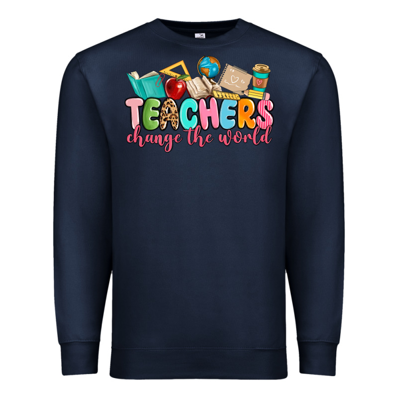 Teacher Change The World Premium Sweatshirt by MaliasSmallBusiness | Teevron