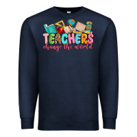 Navy teacher change the world Premium Sweatshirt - MaliasSmallBusiness