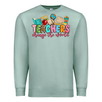 Seafoam teacher change the world Premium Sweatshirt - MaliasSmallBusiness