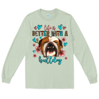 Matcha life is better with a bulldog Long Sleeve Tee - Jasminsmagicworld