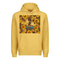 Antique Gold be kind bee and sunflowers Premium Hoodie - Artiststas