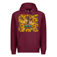 Burgundy be kind bee and sunflowers Premium Hoodie - Artiststas