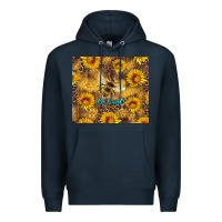 Navy be kind bee and sunflowers Premium Hoodie - Artiststas