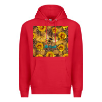 Red be kind bee and sunflowers Premium Hoodie - Artiststas