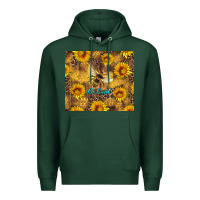 Sports Green be kind bee and sunflowers Premium Hoodie - Artiststas