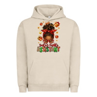 Pigment French Oak santa's favorite assistant afro messy bun Urban Hoodie - texasbilliewilder