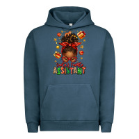 Pigment Midnight Navy santa's favorite assistant afro messy bun Urban Hoodie - texasbilliewilder