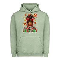 Pigment Oil Green santa's favorite assistant afro messy bun Urban Hoodie - texasbilliewilder