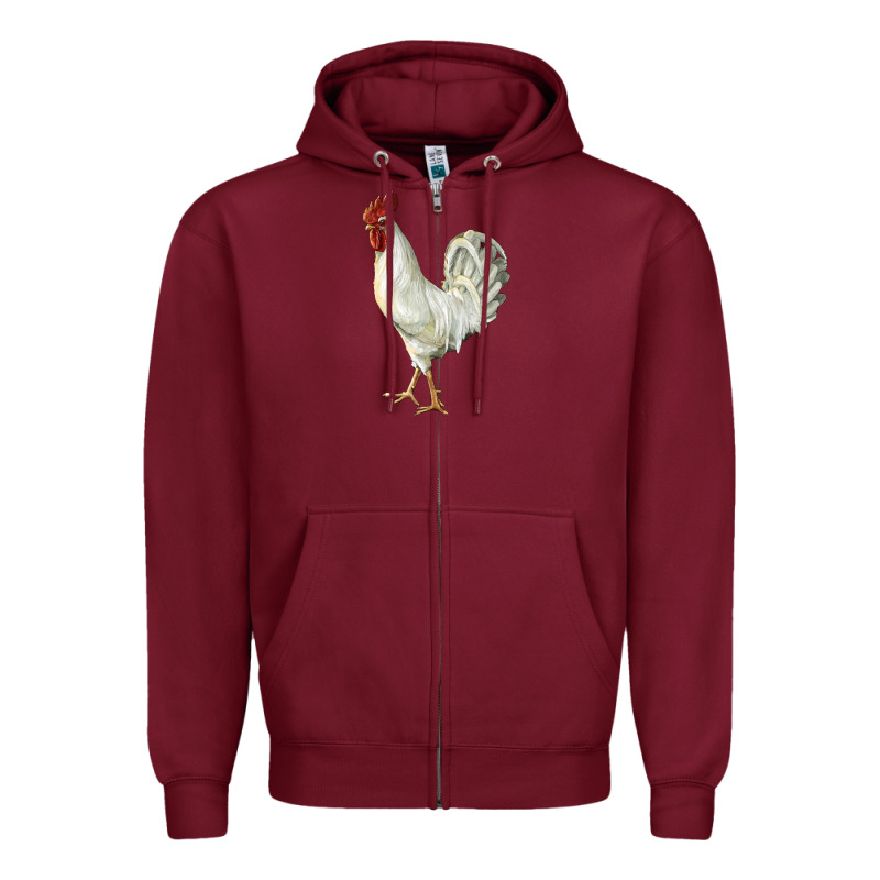 Leghorn Rooster Zipper Hoodie by LillyAllenDesigns | Teevron