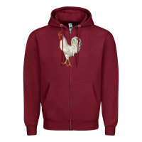 Burgundy Leghorn Rooster Zipper Hoodie - LillyAllenDesigns