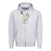 Heather Grey Leghorn Rooster Zipper Hoodie - LillyAllenDesigns