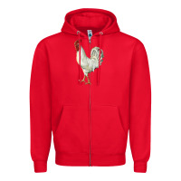 Red Leghorn Rooster Zipper Hoodie - LillyAllenDesigns