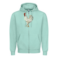 Seafoam Leghorn Rooster Zipper Hoodie - LillyAllenDesigns