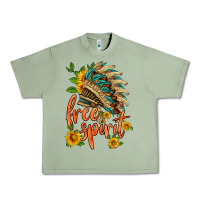 Oil Green free spirit sunflower and indian headdress Urban Heavy Tee - HRA Design Shop