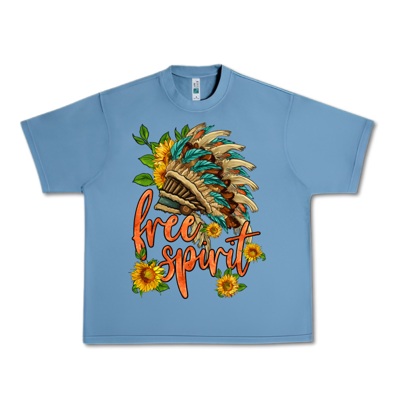 Free Spirit Sunflower And Indian Headdress Urban Heavy Tee by HRA Design Shop | Teevron