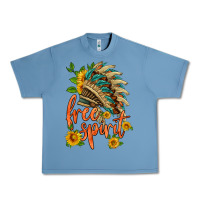 Pebble Blue free spirit sunflower and indian headdress Urban Heavy Tee - HRA Design Shop