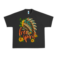 Pigment Black free spirit sunflower and indian headdress Urban Heavy Tee - HRA Design Shop