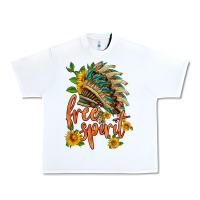 White free spirit sunflower and indian headdress Urban Heavy Tee - HRA Design Shop