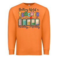 Carrot battery life of a teacher monday friday Premium Sweatshirt - MaliasSmallBusiness