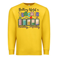 Lemon battery life of a teacher monday friday Premium Sweatshirt - MaliasSmallBusiness