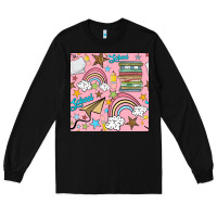 Black school with rainbow seamless pattern Long Sleeve Tee - BundleAndBundleShop