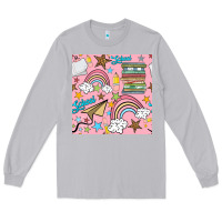 Moon Dust school with rainbow seamless pattern Long Sleeve Tee - BundleAndBundleShop