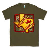 Army Green leopard softball texas map Classic Tee - Jasminsmagicworld