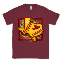 Burgundy leopard softball texas map Classic Tee - Jasminsmagicworld