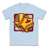 Dusty Blue leopard softball texas map Classic Tee - Jasminsmagicworld