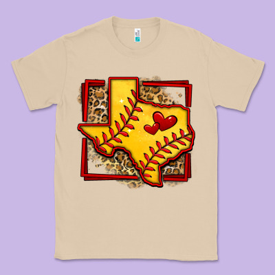 Leopard Softball Texas Map Classic Tee Designed By Jasminsmagicworld