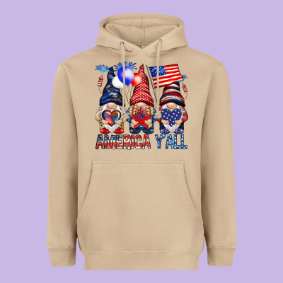 America Yall Heavyweight Hoodie Designed By Nancycooperartshop