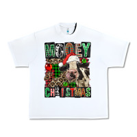 White Mooey christmas Urban Heavy Tee - FaDigitalArtStudio