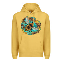 Antique Gold leopard honeycomb with bee Premium Hoodie - Artiststas