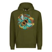 Army Green leopard honeycomb with bee Premium Hoodie - Artiststas