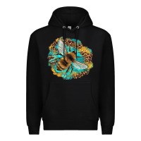 Black leopard honeycomb with bee Premium Hoodie - Artiststas