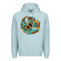 Blue Mist leopard honeycomb with bee Premium Hoodie - Artiststas