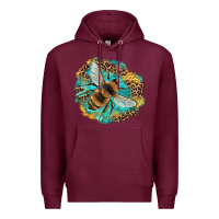 Burgundy leopard honeycomb with bee Premium Hoodie - Artiststas