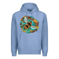 Colony Blue leopard honeycomb with bee Premium Hoodie - Artiststas