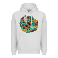 Dove Grey leopard honeycomb with bee Premium Hoodie - Artiststas