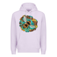 Lilac leopard honeycomb with bee Premium Hoodie - Artiststas